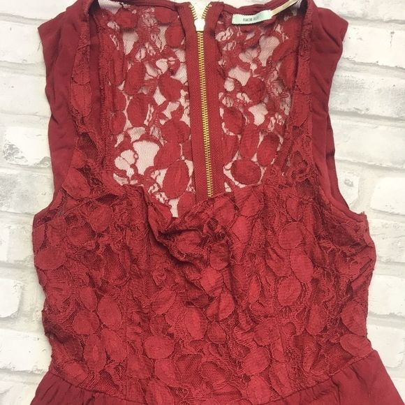 Urban Outfitters Kimchi Blue lacey burgundy mini dress - Picture 2 of 8
